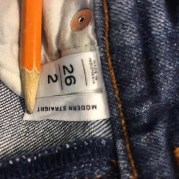 LOFT. Modern straight mid rise jeans. Distressed - Picture 8 of 8